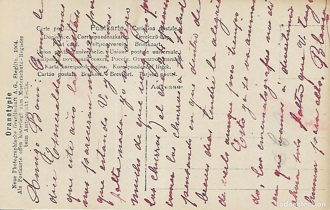 Postales: ANTIGUA POSTAL-DAMA CON FAISAN (1906) - Foto 2