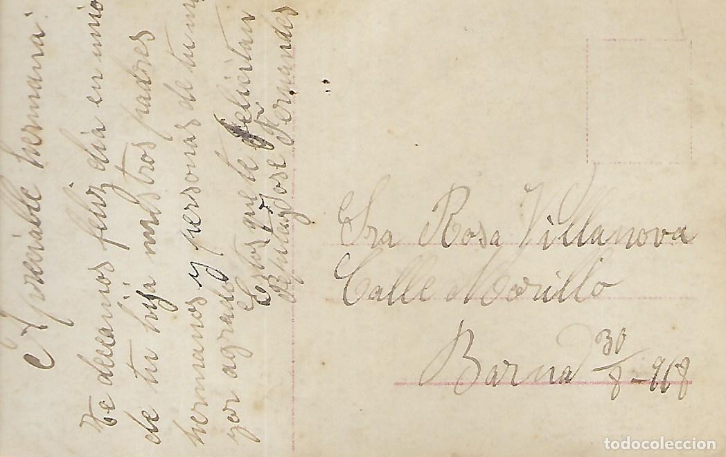 Postales: ANTIGUA POSTAL-DAMA CON ROSAS (1918) - Foto 2