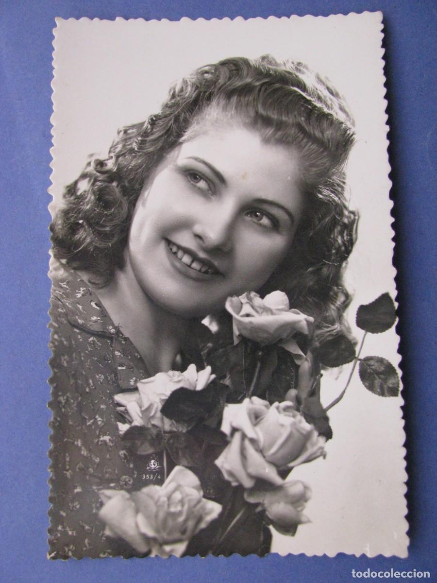 Postkarten: POSTAL FOTOGR&Aacute;FICA DE UNA MUJER. 353/4. ESCRITA.
