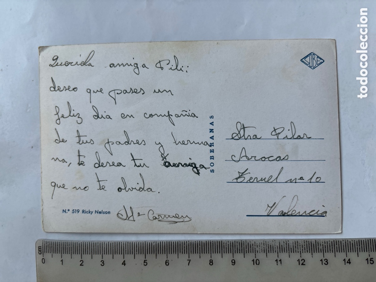 Postales: POSTAL. RICKY NELSON. SOBERANAS. - Foto 2