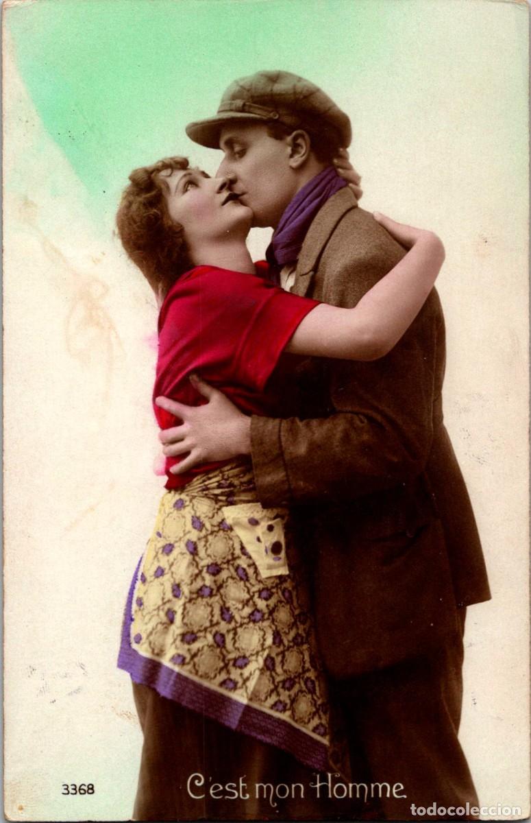 Cartoline: Postal Rom&aacute;ntica Francesa Coloreada - C'est mon Homme - n&ordm; 3368 - Sin datos - 137x88mm