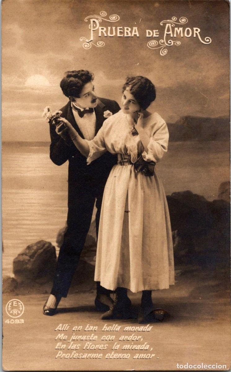 Cartoline: Postal Rom&aacute;ntica Espa&ntilde;ola - Prueba de Amor - All&iacute; en tan bella morada - 4093 - 137x84mm