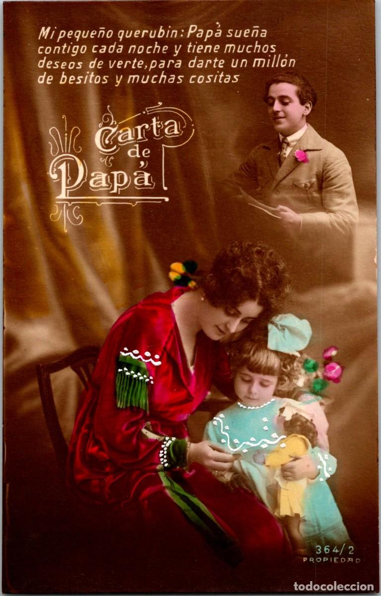 Cartoline: Postal Rom&aacute;ntica Espa&ntilde;ola - Carta de Pap&aacute; - Mi peque&ntilde;o querub&iacute;n Pap&aacute; sue&ntilde;a - 364/2 - 138x87mm