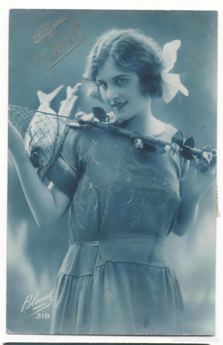 Cartoline: Postal francesa principios del XX- escrita-mujer pescadora