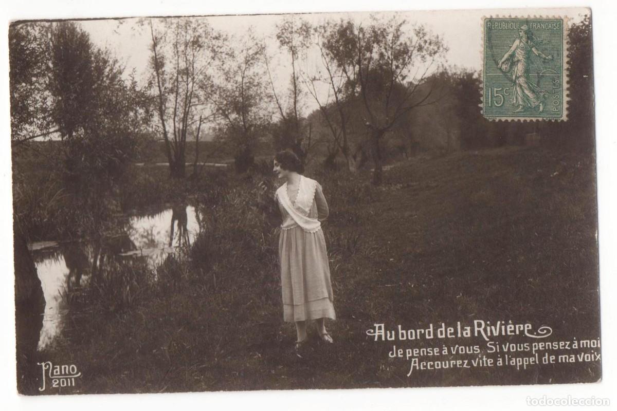 Cartoline: Postal francesa principios del XX- circulada-mujer paseando-