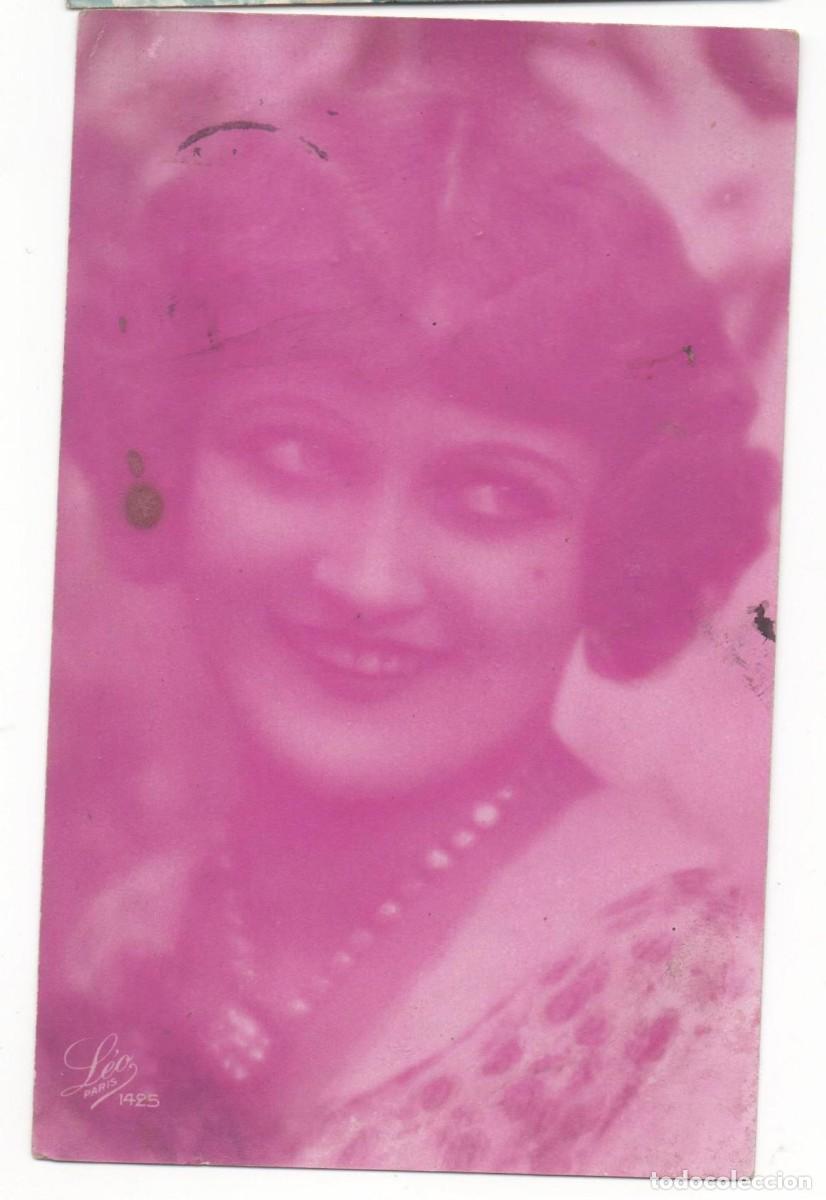 Cartoline: Postal francesa principios del XX- circulada-mujer sonriendo-