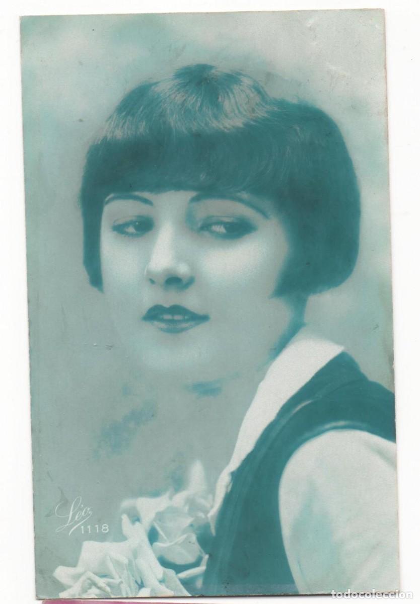 Cartoline: Postal francesa principios del XX- circulada-mujer con buena mirada-