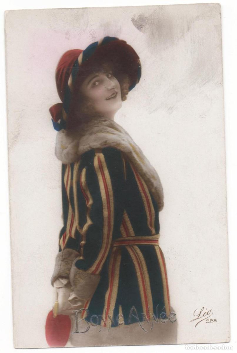 Cartoline: Postal francesa principios del XX- sin circular-mujer con sombrero