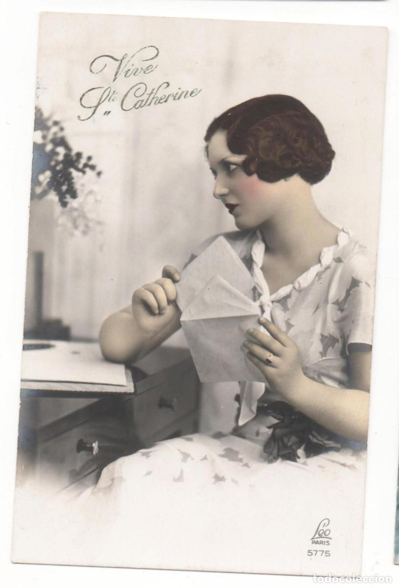 Cartoline: Postal francesa a&ntilde;os 30- circulada-mujer con carta
