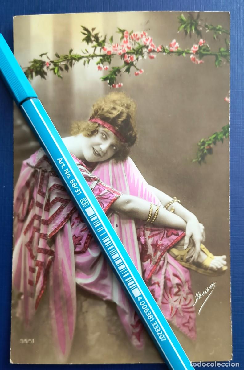 Cartoline: BONITA POSTAL DE MUCHACHA CON VESTIDO ROSA - FRISA 3551 - PRINCIPIOS SIGLO XX