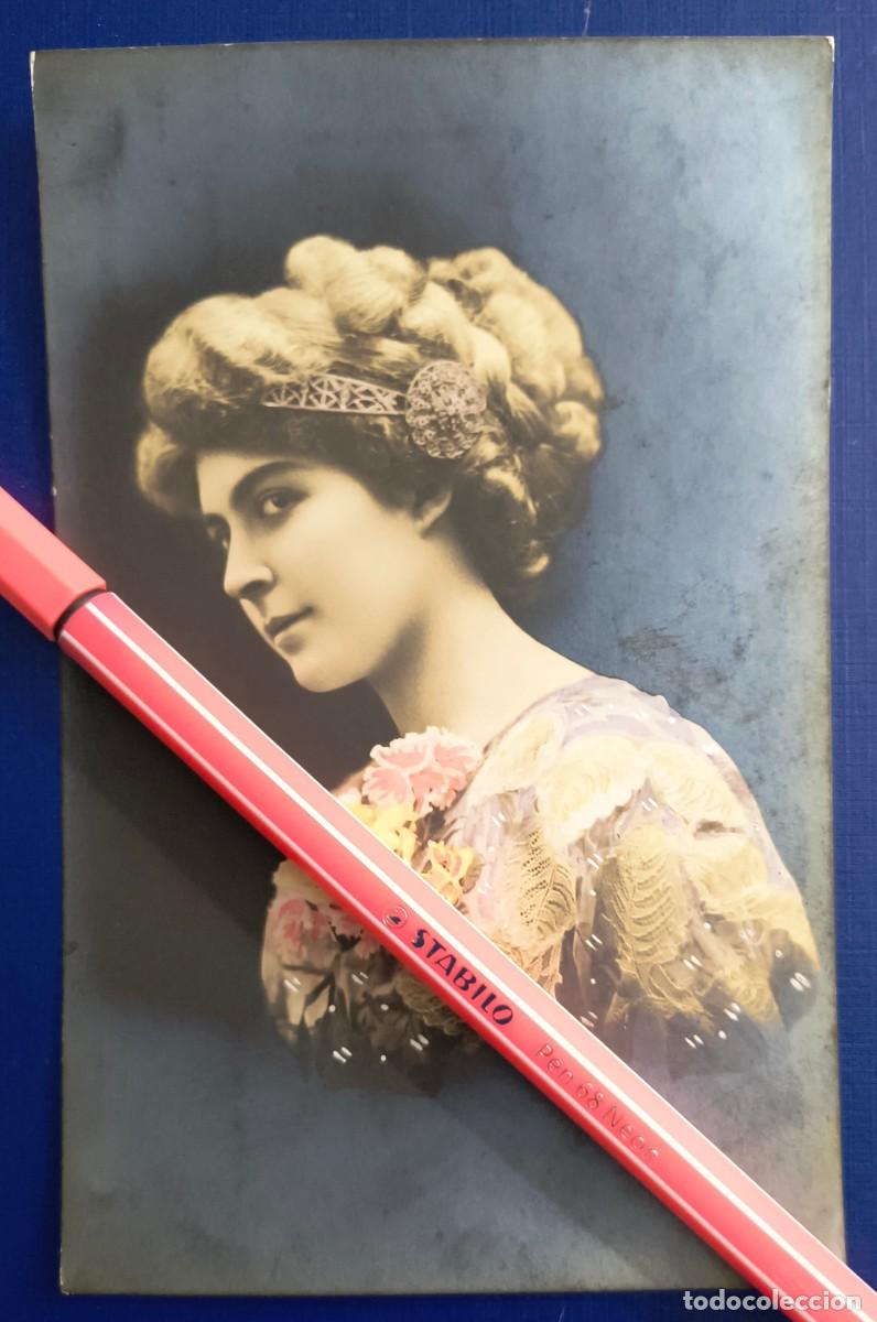 Postcards: BONITA POSTAL ANTIGUA DE MUJER CON VESTIDO FLORAL - N&Uacute;MERO 4219 - PRINCIPIOS SIGLO XX