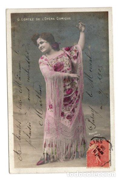 Postcards: TARJETA POSTAL G. CORTEZ DE L'OPERA COMIQUE. FOTOGRAFO MOREAU PARIS. A&Ntilde;O 1905