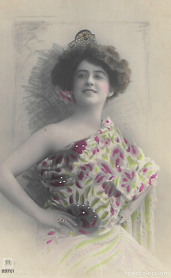 Postkarten: ANTIGUA POSTAL-DAMA POSANDO (Principios 1900)