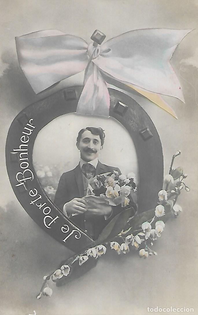 Postkarten: ANTIGUA POSTAL-GAL&Aacute;N EN HERRADURA (Principios 1900)