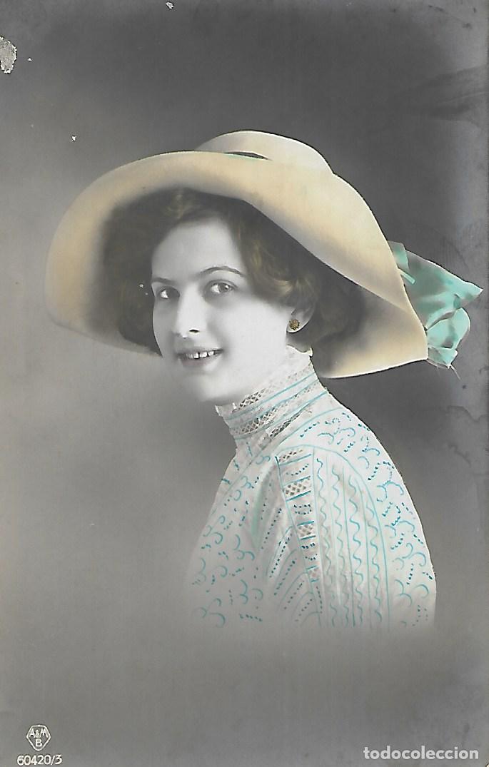 Postales: ANTIGUA POSTAL-DAMA CON SOMBRERO (Fechada en 1912)