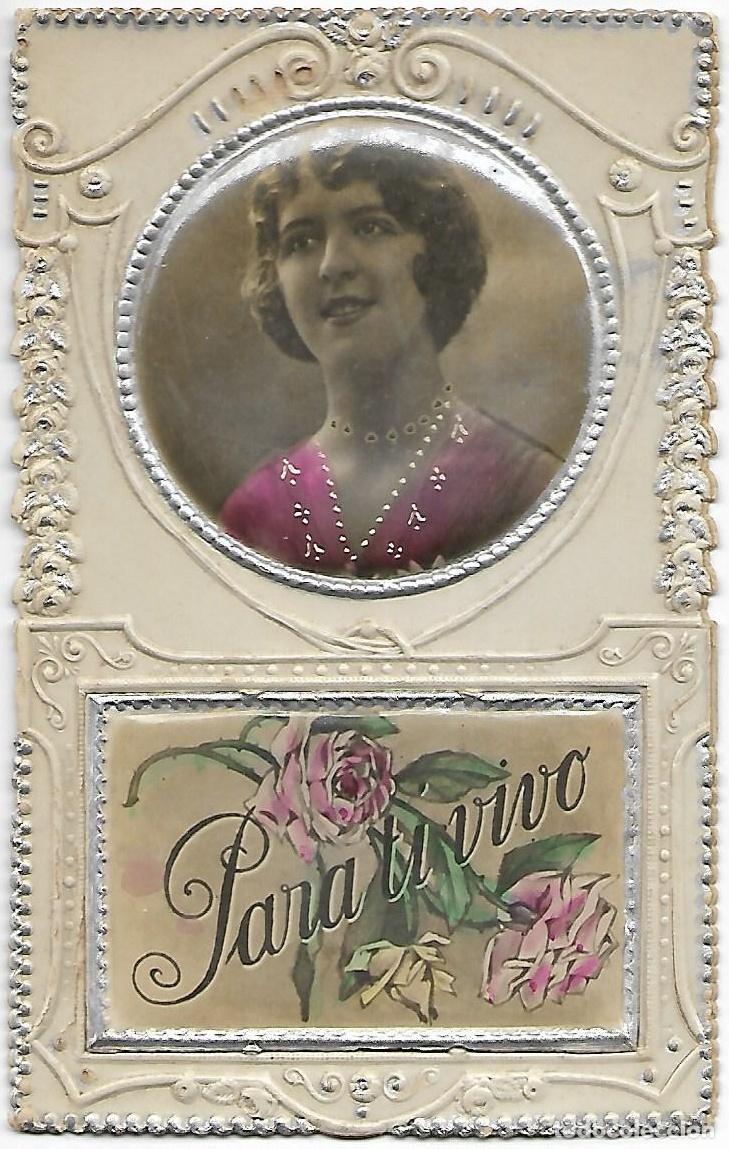 Postales: ANTIGUA POSTAL ESPA&Ntilde;OLA-PARA TI VIVO (Principios 1900)