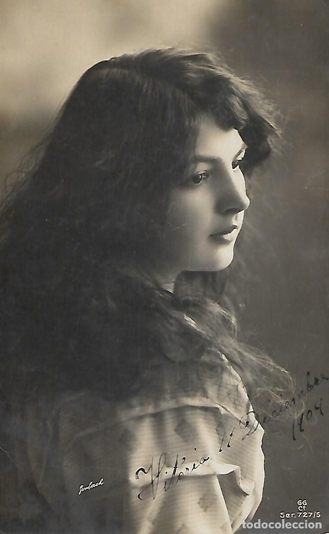 Postales: ANTIGUA POSTAL-RETRATO DE DAMA (Circulada en 1909)