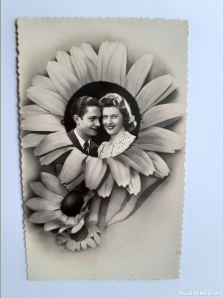 Postais: POSTAL - ROMANTICA - PAREJA FLORES - ESCRITA4 - 1946