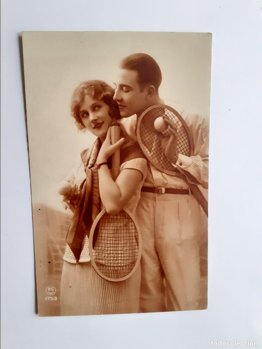 Postais: POSTAL - FRANCIA PAREJA TENIS - ED. P.S PARIS 1753 - ESCRITA
