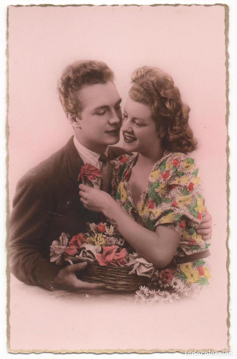Cartoline: Postal francesa a&ntilde;os 40-50- sin circular-pareja rom&aacute;ntica
