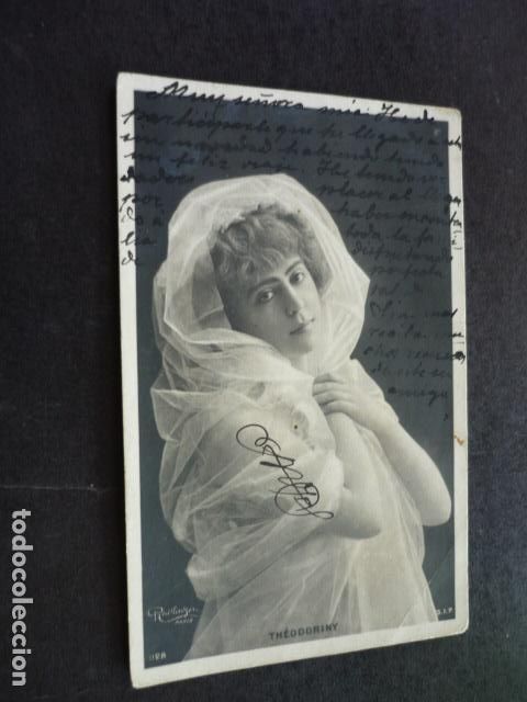 ACTRIZ THEODORINY MUJER ELEGANTE POSTAL
