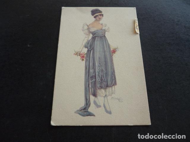 Cartoline: MUJER ELEGANTE CHERUBIBI ILUSTRADOR POSTAL ART DECO