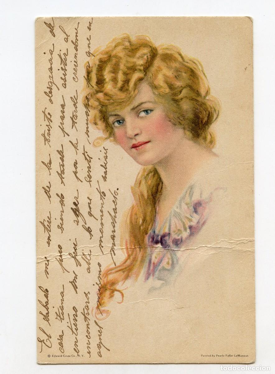 Postais: Antigua Postal American Girl n&ordm; 108 Ed. Edward Gross&Co N.Y. Enviada en Enero 1918
