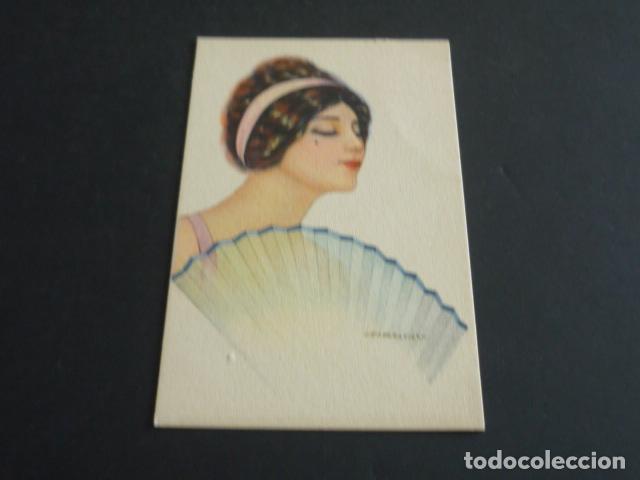 Postais: MUJER ELEGANTE CON ABANICO NANNI ILUSTRADOR POSTAL ART DECO