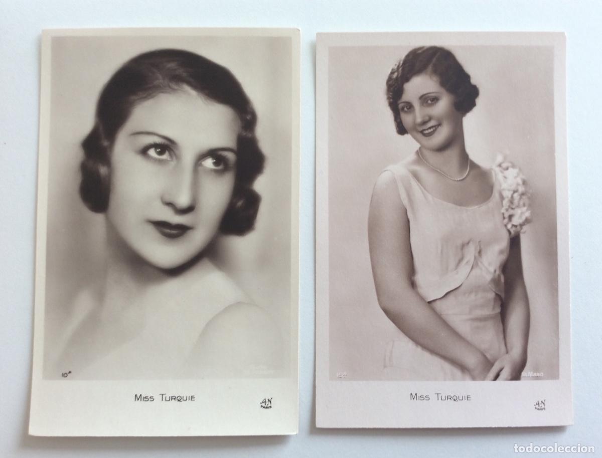 Postais: 2 POSTAL FOTOGR&Aacute;FICA KERIMAN HALIS ECE MISS TURQU&Iacute;A 1932