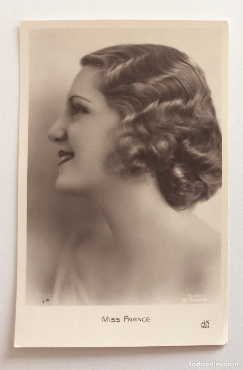 Cartoline: POSTAL FOTOGR&Aacute;FICA JAQUELINE BERTIN LEQUIEN MISS FRANCIA 1933