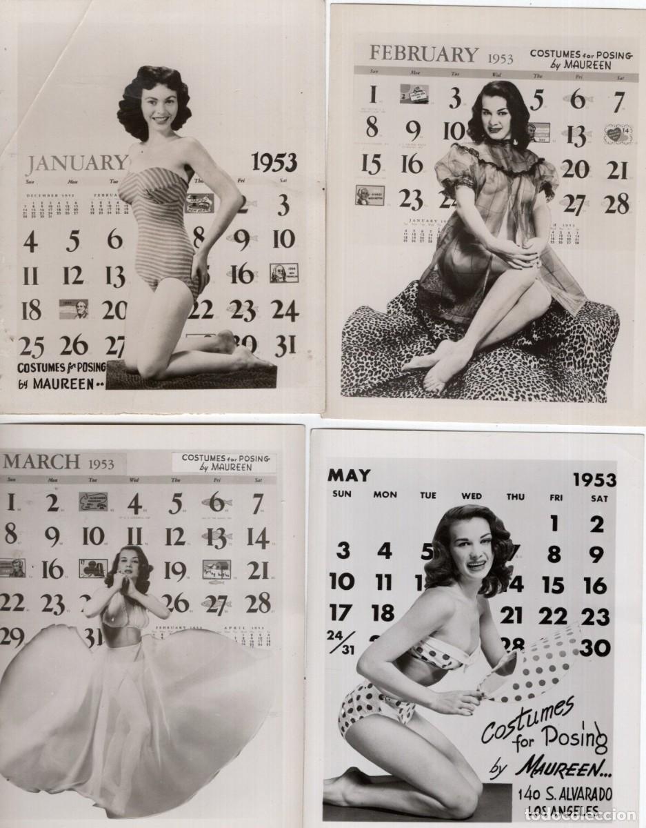 Cartoline: EROTISMO. 7 FOTOS DE CALENDARIO 1953