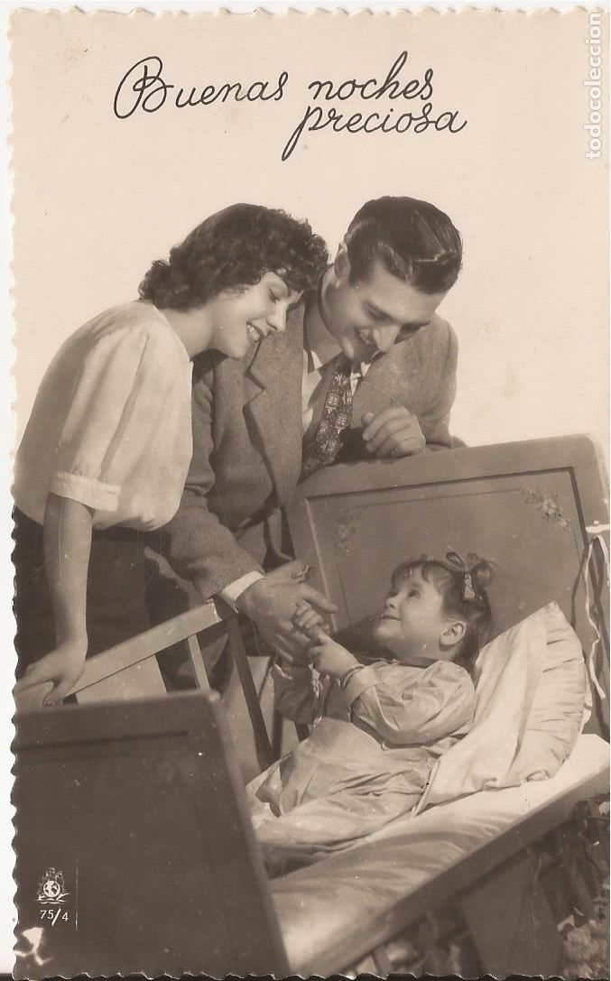 Cartoline: ANTIGUA POSTAL, FAMILIA CON NI&Ntilde;A, ED. BARCO 75/4