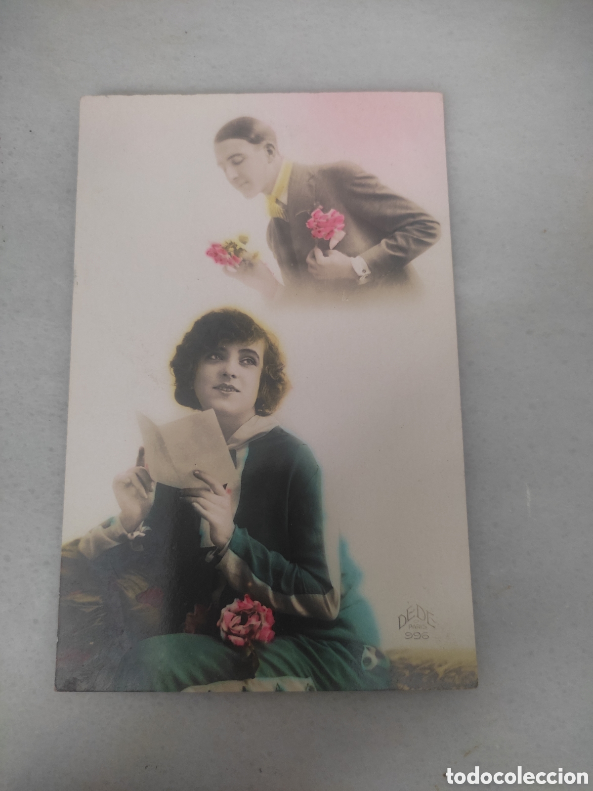 Postais: Postal de enamorados a&ntilde;os 1921 direccionada a navarcles