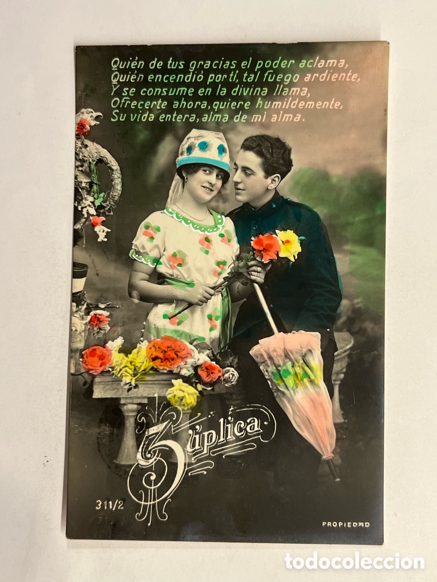 Postais: SUPLICA&hellip; Postal Quien de tus gracias el poder aclama, Y se consume en la divina llama.. (h.1910?)