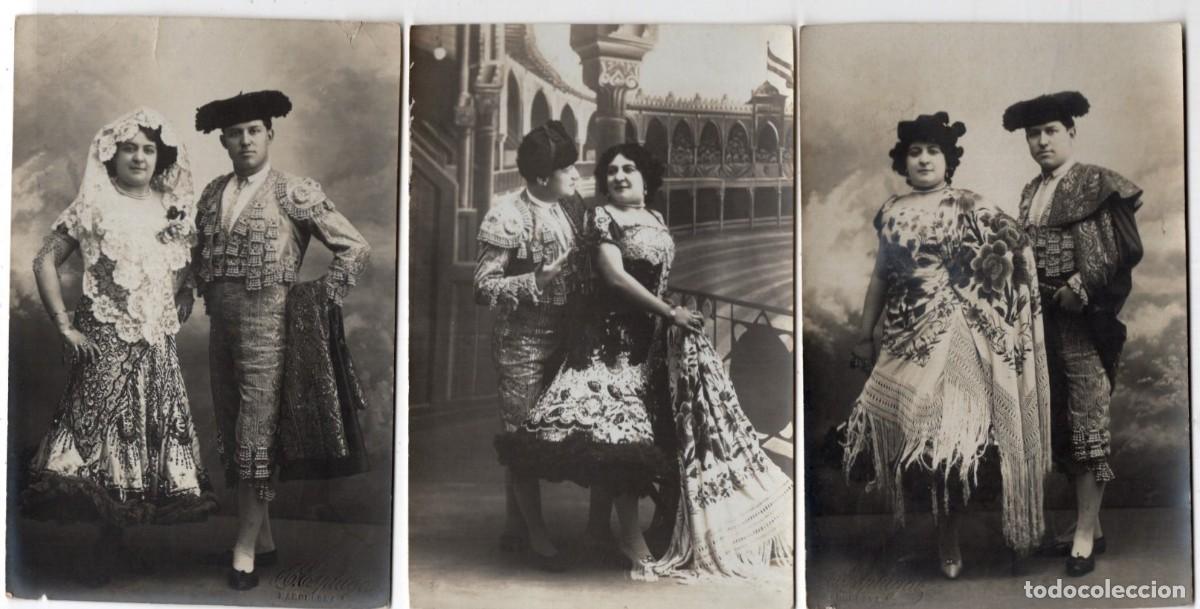 Postais: TORERO Y MUJER CON MANT&Oacute;N. 3 POSTALES