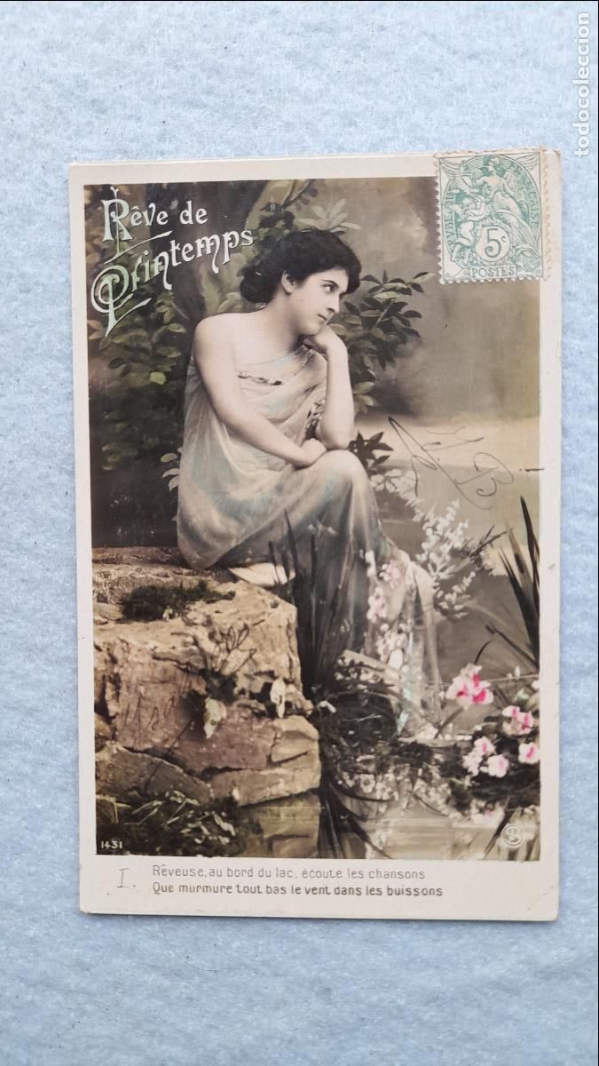 Postais: Postal antigua Se&ntilde;orita Reve de Printemps.