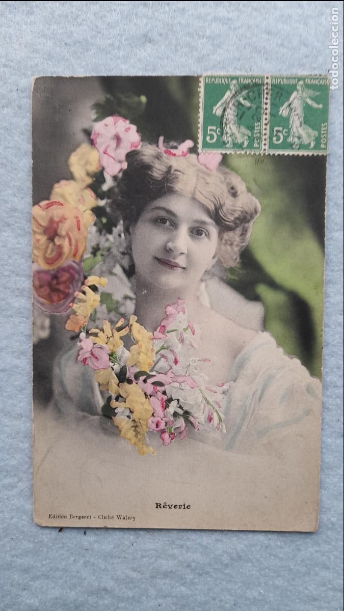 Postais: Postal antigua Se&ntilde;orita Reverie.