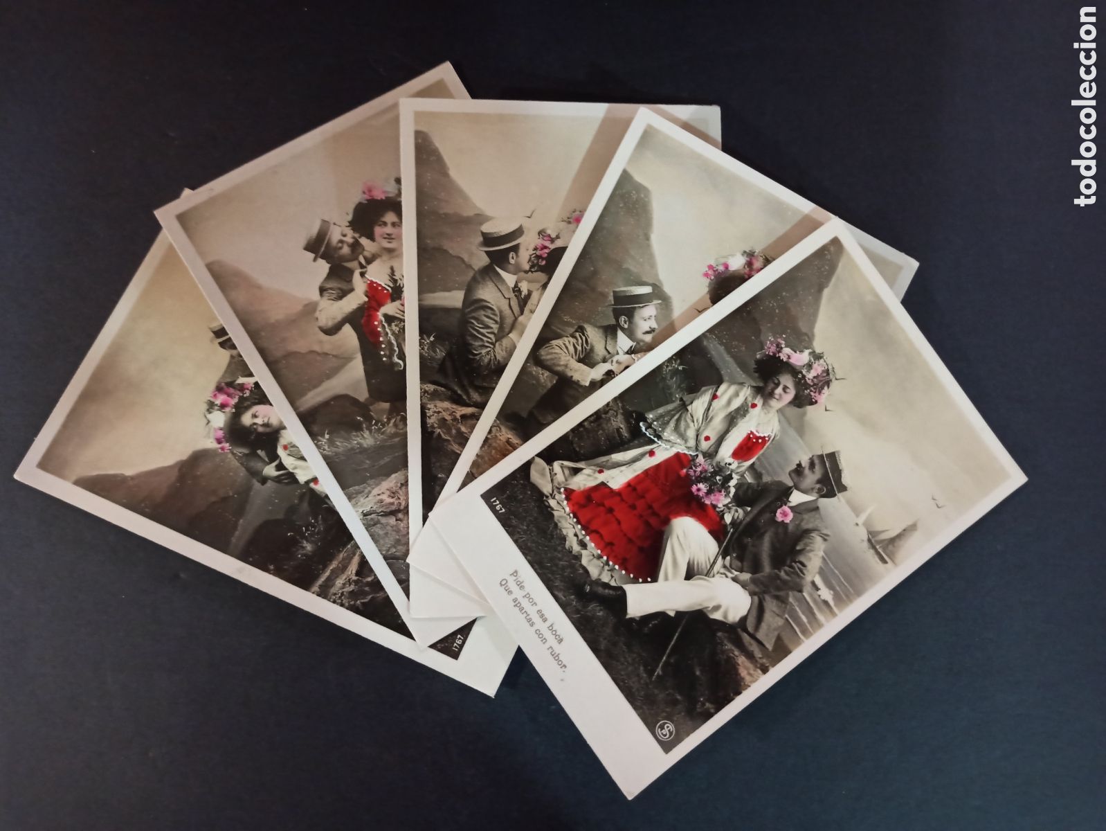 Postais: Serie de 5 fotograf&iacute;as postales antiguas. Principios s. XX.