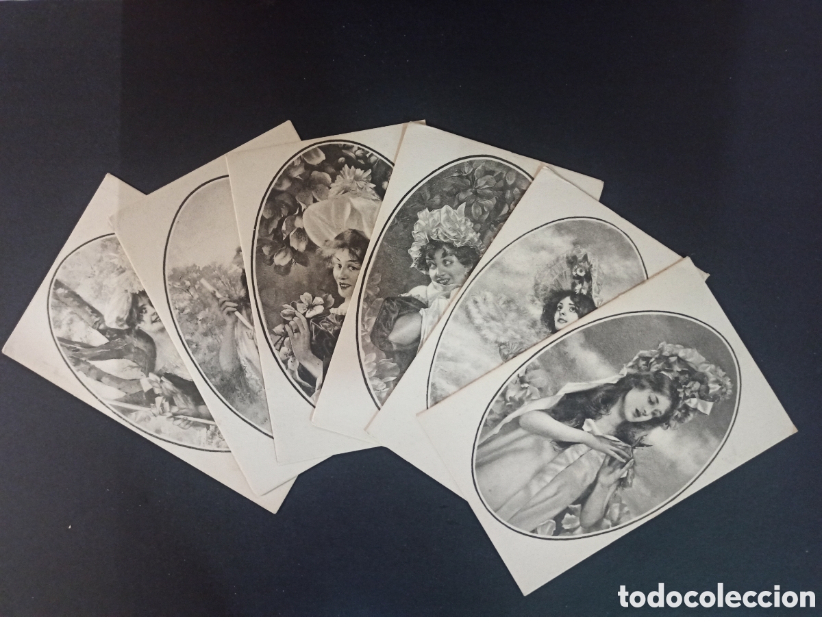 Postais: Serie de 6 postales antiguas. Anteriores a 1905. Sin circular.