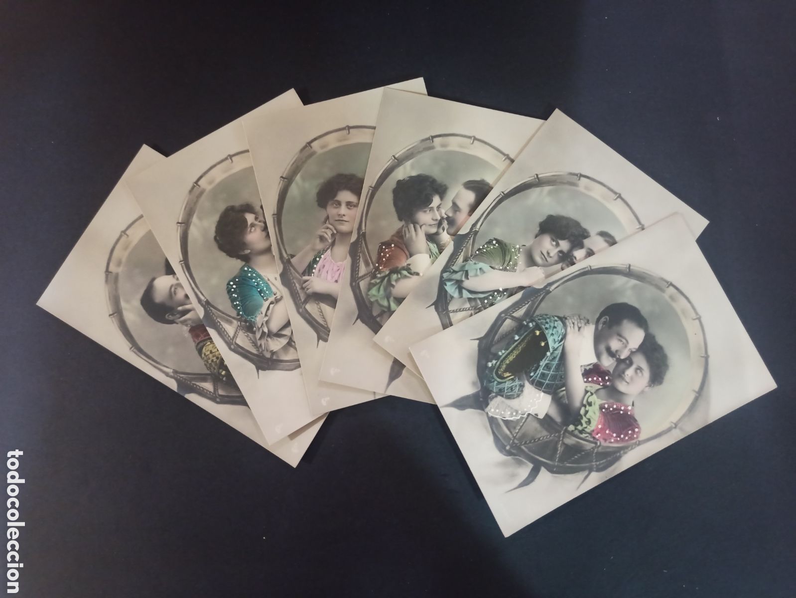 Postais: Serie de 6 postales antiguas. Sin circular. Principios s. XX.