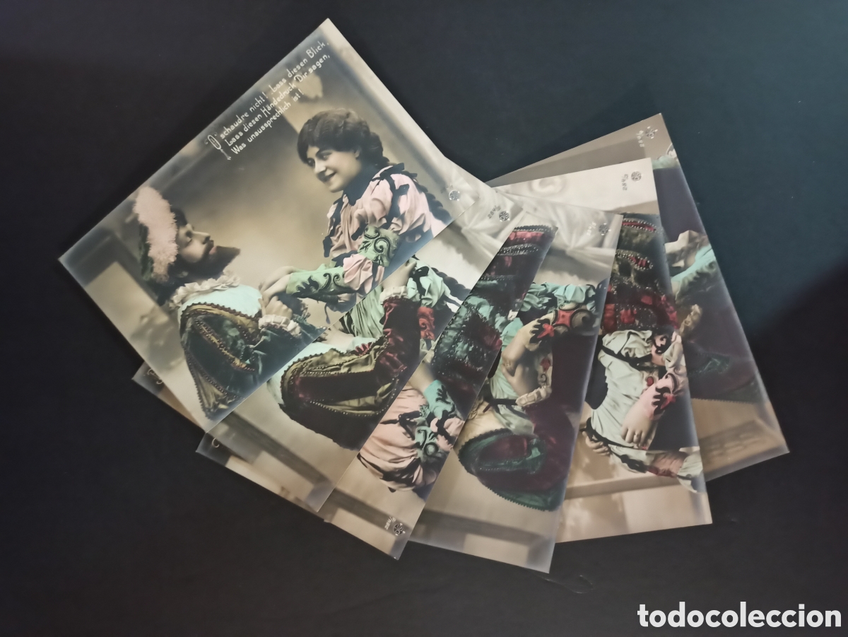 Postais: Serie 6 postales antiguas. Sin circular. Principios s. XX.