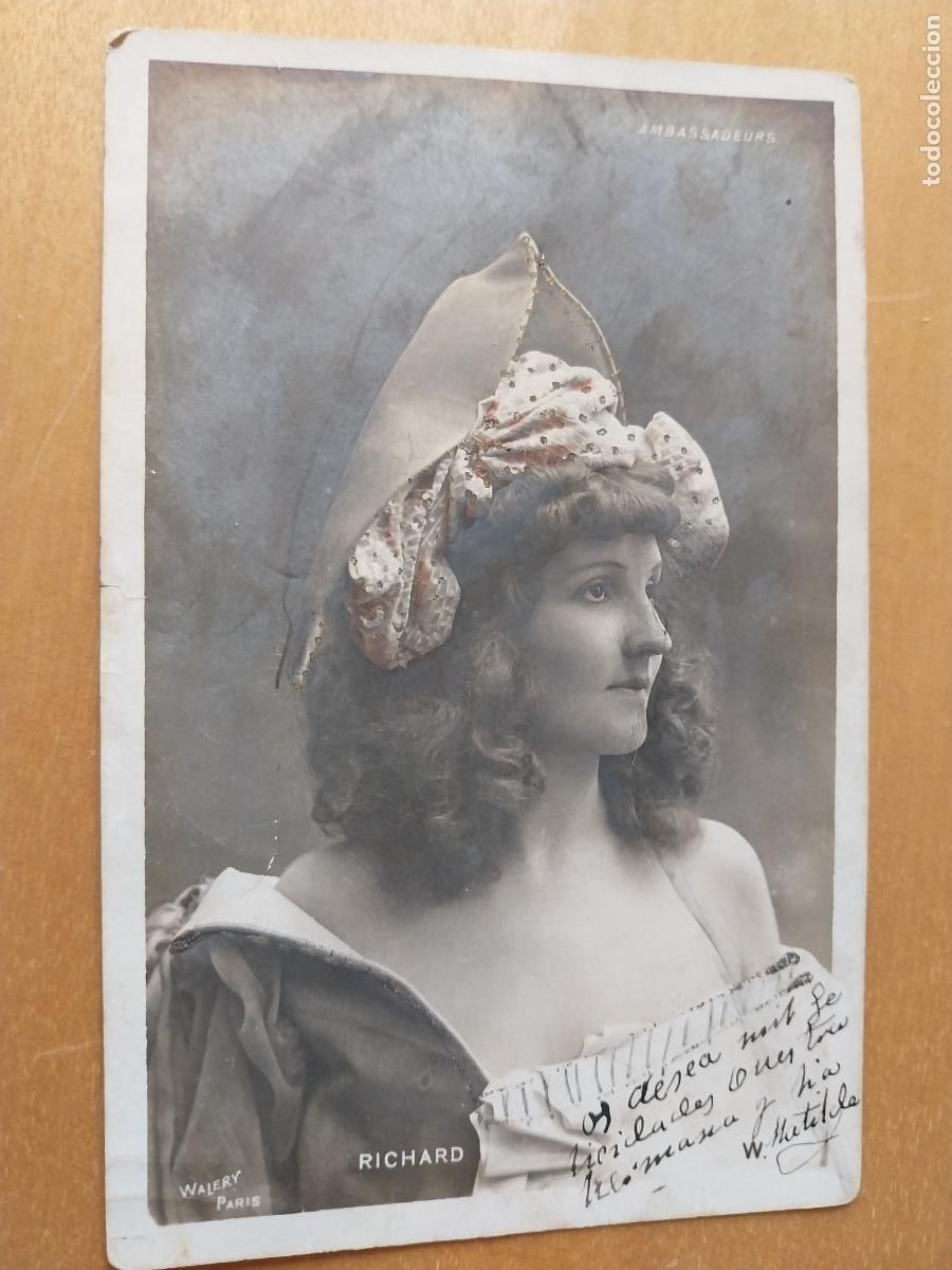 Postais: DAMA GORRO POSTAL SIN DIVIDIR 1900 ESCRITA