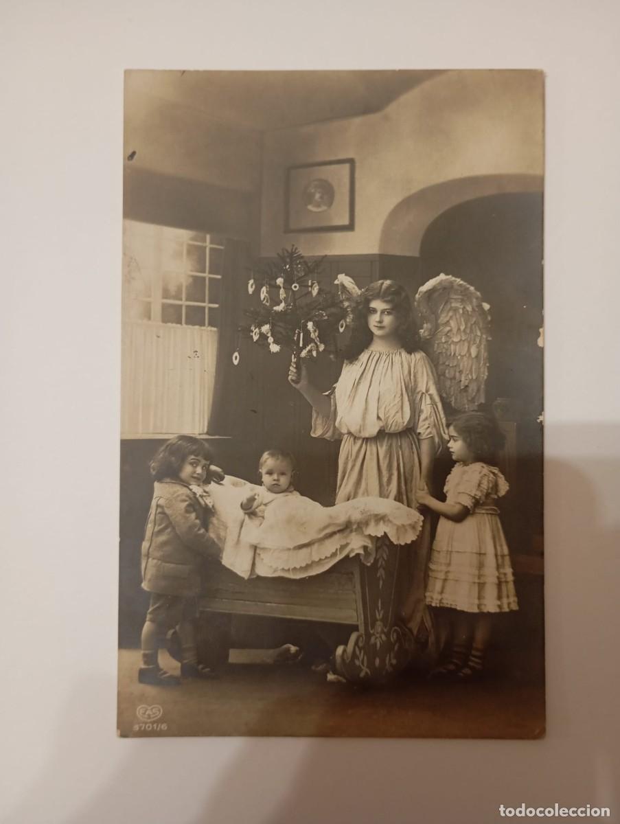 Postais: postal ni&ntilde;os adolescente con ala circulada principios siglo XX