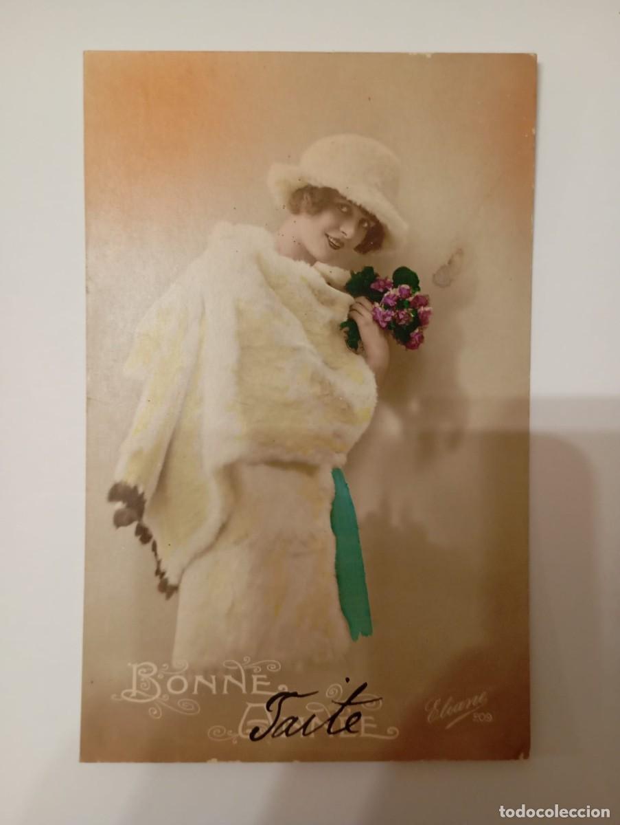 Postais: bella mujer circulada en 1922