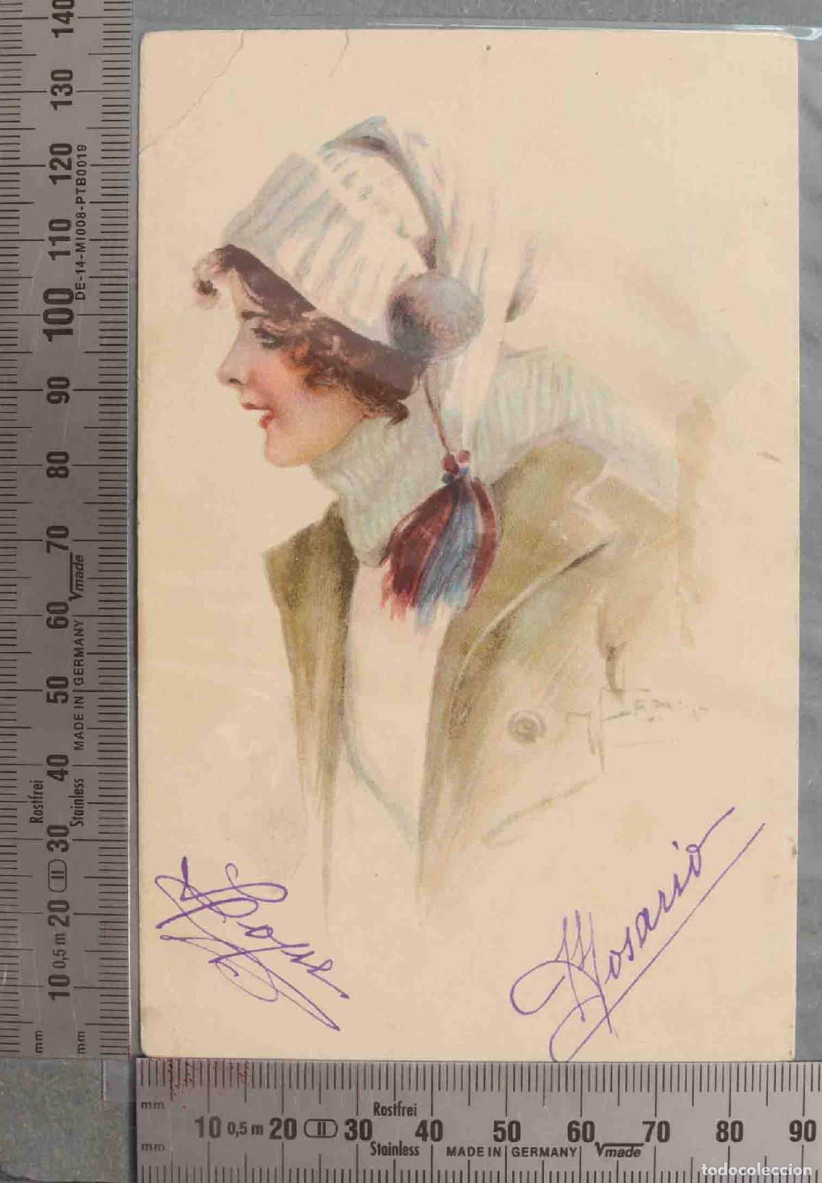 POSTAL. MUJER ILUSTRACION