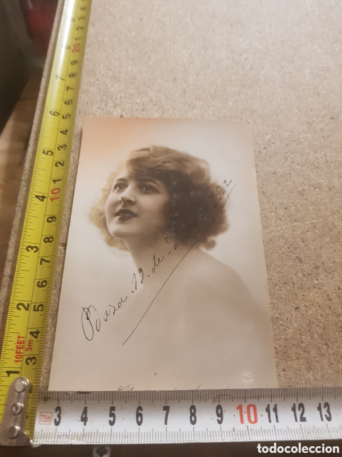 Postais: Postal de una se&ntilde;orita de los a&ntilde;os 20, escrita