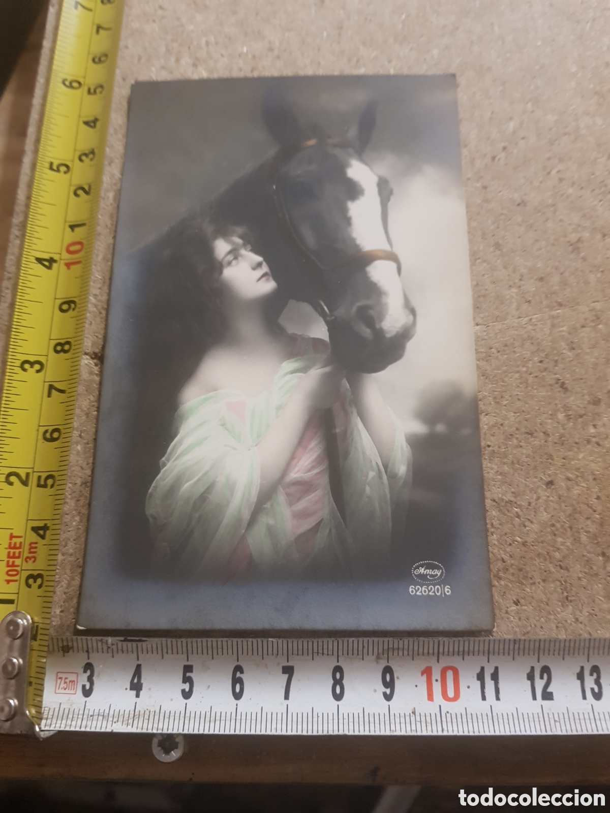 Postais: Postal, chica con caballo, a&ntilde;os 20 aprox.