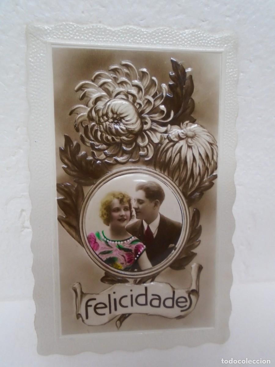 Cartoline: BONITA POSTAL DE FELICITACION TROQUELADA Y CON RELIEVES,EDIC. MARGARA,A&Ntilde;OS 30.