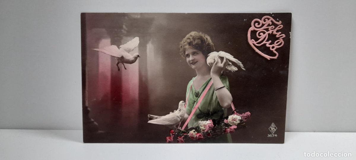 Postkarten: ANTIGUA POSTAL DE FELICITACION - FELIZ DIA . ESCRITA Y FECHADA 1916