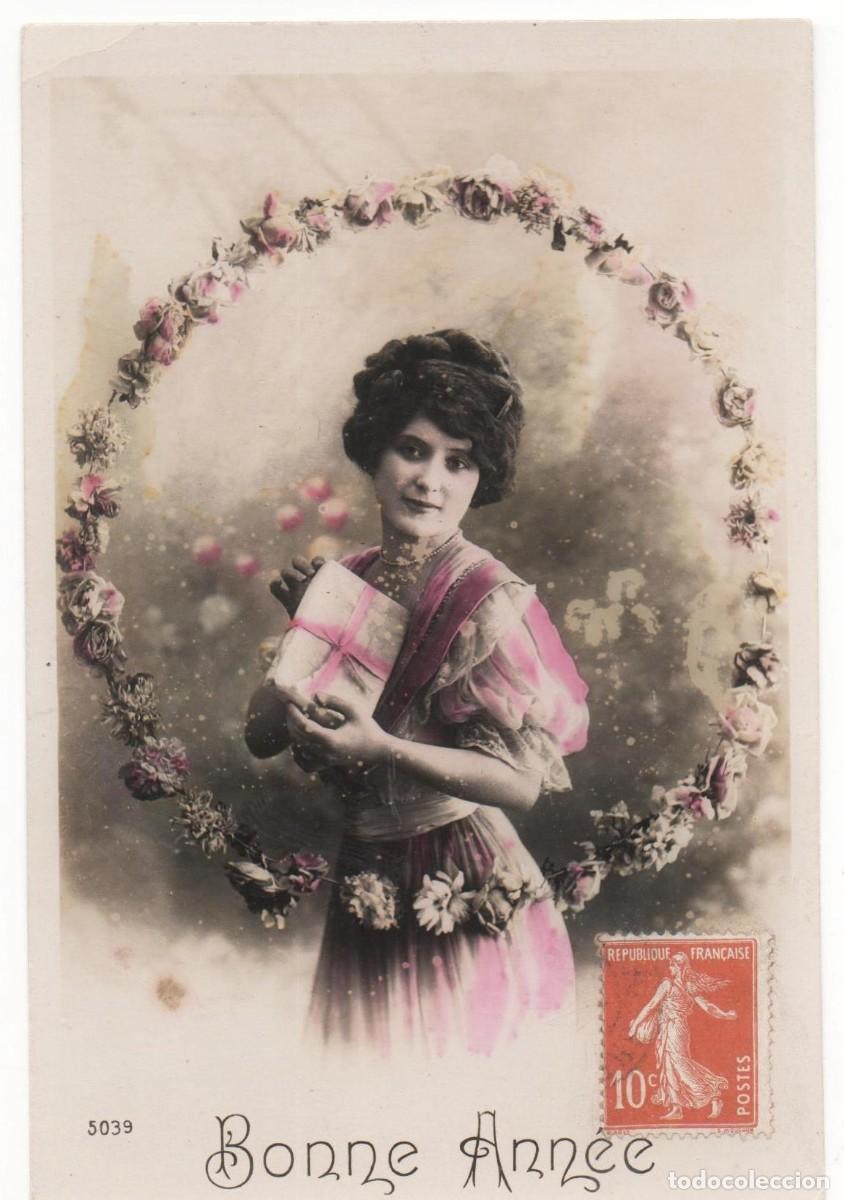 Cartoline: Postal de mujer principios del XX- -circulada-